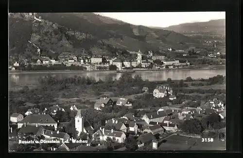 AK Rossatz /Wachau, Ortsansicht Rossatz und Dürnstein