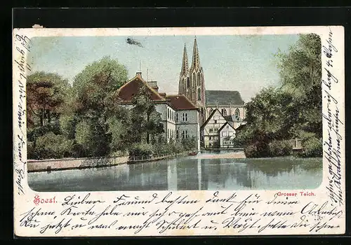 AK Soest, Grosser Teich und Kirche