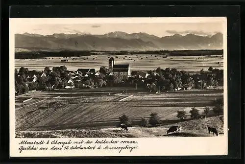 AK Altenstadt bei Schongau, Gesamtansicht mit Basilika