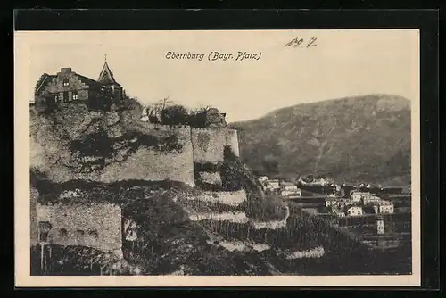 AK Ebernburg, Teilansicht mit Burg