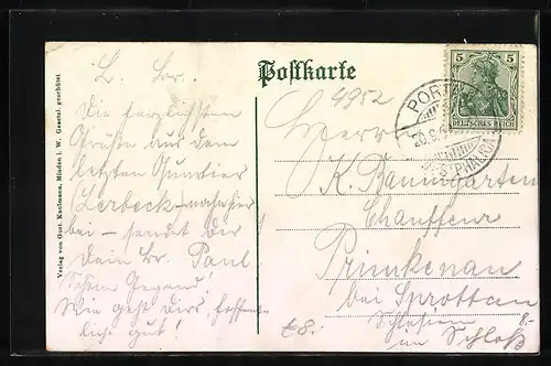 AK Porta Westfalica, Totale mit Kaiser Wilhelm-Denkmal