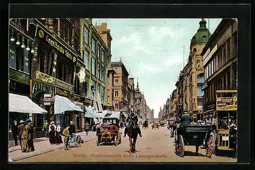 AK Berlin, Friedrichstrasse Ecke Leipzigerstrasse