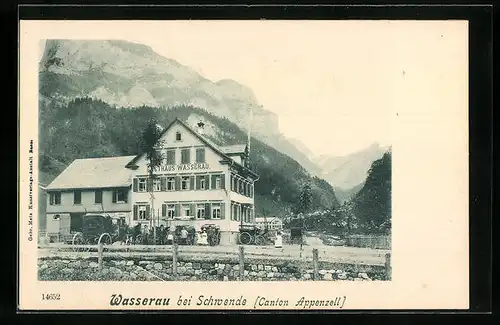 AK Wasserau bei Schwende, Gasthaus Wasserau und Kutschen