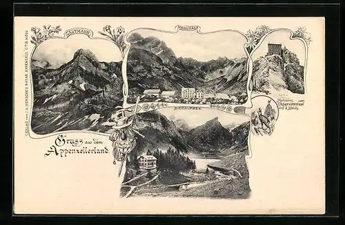 AK Meglisalp, Ortsansicht, Altmann, Observatorium auf dem Säntis