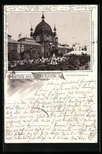 Lithographie Berlin, Darstellung vom Ausstellungspalast