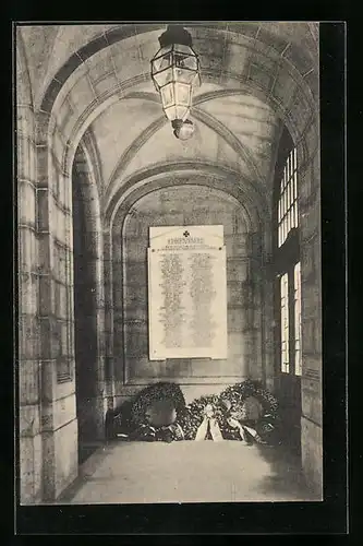 AK Berlin, Handels-Hochschule, Spandauer Strasse, Gefallenen-Ehrentafel im Vestibül