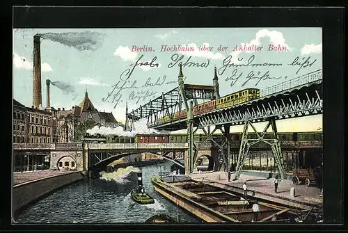 AK Berlin, Hochbahn über der Anhalter Bahn