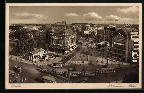 AK Berlin, Potsdamer Platz mit Strassenbahn