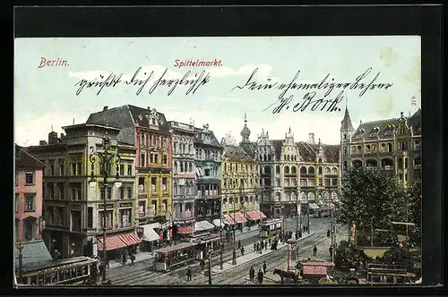 AK Berlin, Spittelmarkt aus der Vogelschau