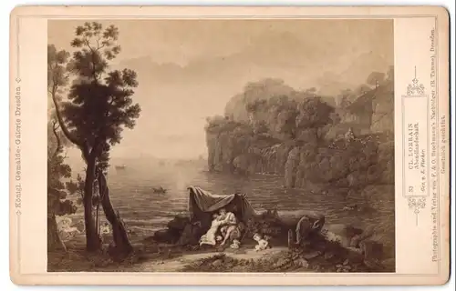 Fotografie F. & O. Brockmann`s Nachfolger, R. Tamme, Dresden, Gemälde, Abendlandschaft nach Cl. Lorrain