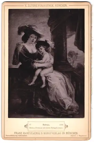 Fotografie Franz Hanfstaengl, München, Gemälde, Helene Froment mit ihrem Erstgeborenem nach Rubens