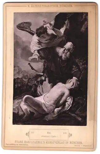 Fotografie Franz Hanfstaengl, München, Gemälde, Abraham`s Opfer nach Bol
