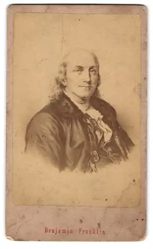 Fotografie E. Neurdein, Paris, Portrait Benjamin Franklin, Erfinder und Staatsmann der USA