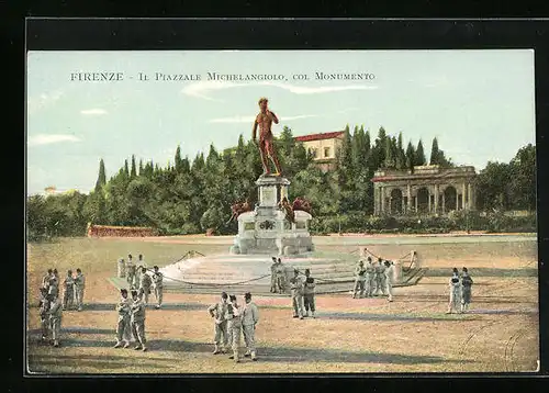 AK Firenze, Il Piazzale Michelangiolo, col Monumento