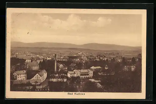 AK Kudowa, Blick über die Dächer des Herzheilbades