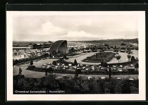AK Swinemünde, Der Konzertplatz und Umgebung aus der Vogelschau