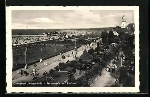 AK Swinemünde, Partie am Konzerthaus, Strand