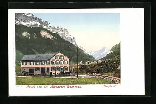 AK Wasserau, Gasthaus zur Alpenrose