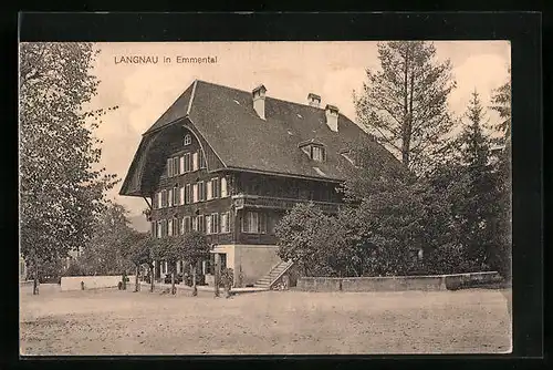 AK Langnau in Emmental, Ortspartie mit Gebäudeansicht