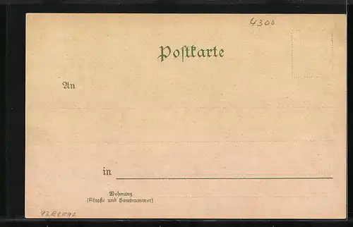 Lithographie Essen a. d. Ruhr, Totalansicht, Krupp-Denkmal