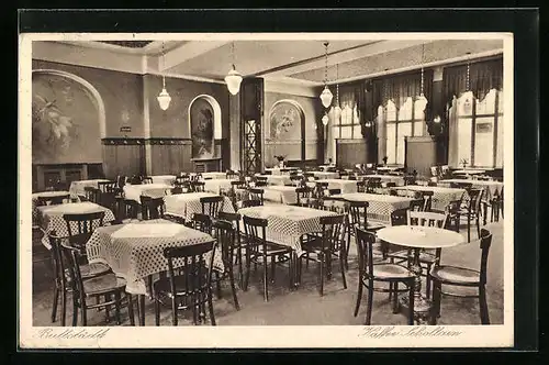 AK Buttstädt, Cafe Schollain, Innenansicht