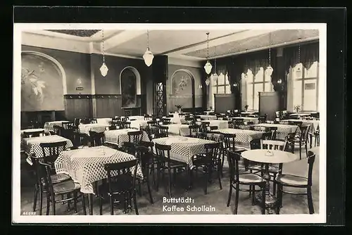 AK Buttstädt, Cafe Schollain, Innenansicht