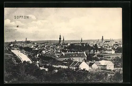 AK Sopron, Totalansicht aus der Vogelschau
