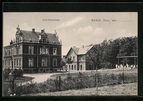 AK Ranis /Thür., Kreis-Krankenhaus mit Park