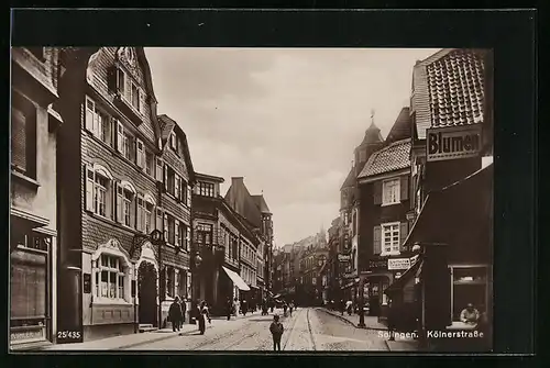 AK Solingen, Kölnerstrasse mit Lotteriegeschäft Ewald Meis