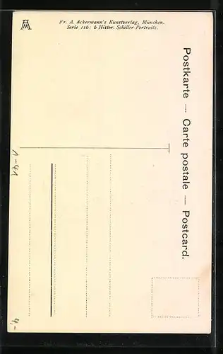 Künstler-AK Seitenportrait Schiller mit Halstuch