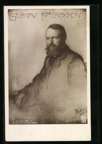 Künstler-AK Portrait des Schriftstellers Gustaf Frenssen
