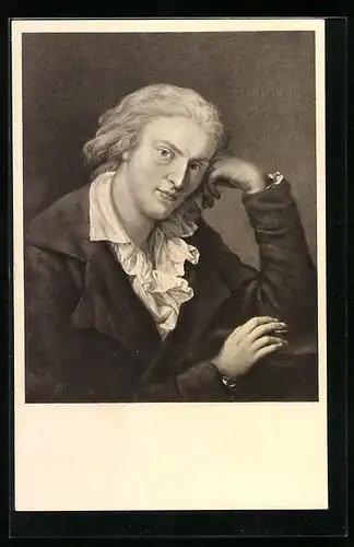 Künstler-AK Portrait Schiller 1786 in Denkerpose
