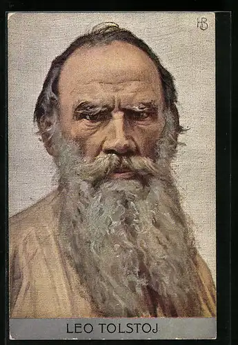 Künstler-AK Portrait des Dichters Leo Tolstoj