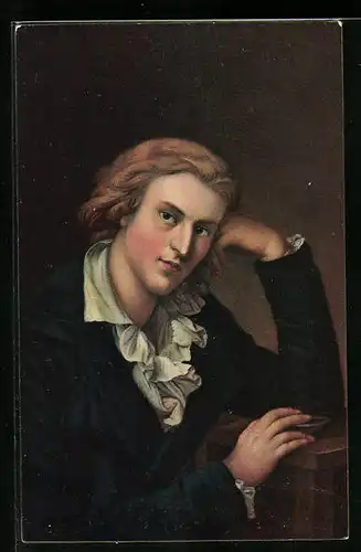 Künstler-AK Portrait Friedrich Schiller mit aufgestütztem Kopf