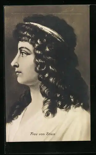 Künstler-AK Portrait Frau von Stein mit Haarband