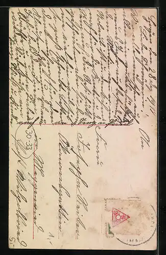 Künstler-AK Kleiner Soldat in voller Montur - Neujahrsgruss