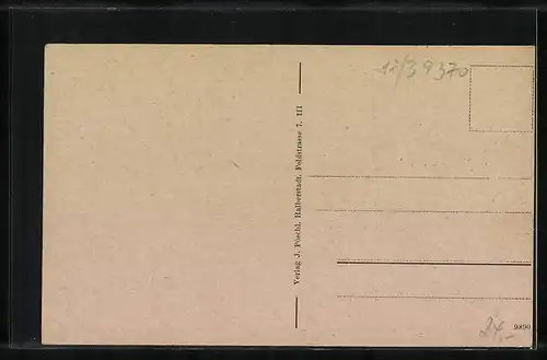 AK Gröningen, Kloster Gröningen, Materialwarengeschäft von Louis Henckel, Teich, Gesamtansicht