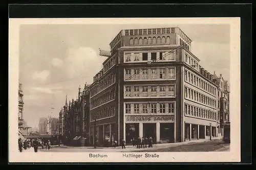 AK Bochum, Hattinger Strasse mit Bürohaus Bochum