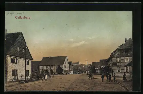 AK Catlenburg, Strassenpartie mit Gasthaus und Geschäft