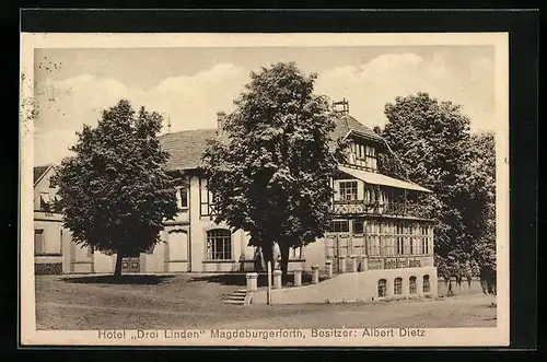 AK Magdeburgerforth, Hotel drei Linden