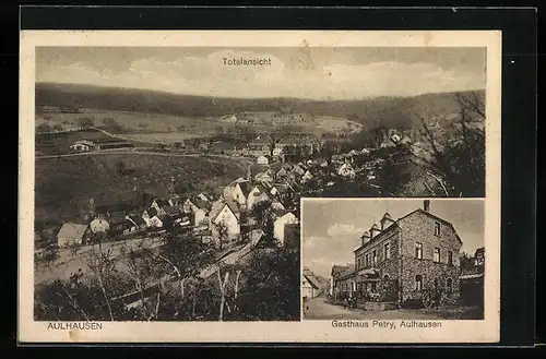 AK Aulhausen am Rhein, Gasthasu Petry, Totalansicht