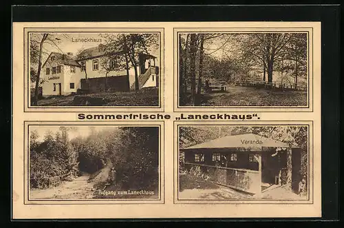 AK Weischlitz i. Vogtl., Gasthaus Laneckhaus mit Garten und Veranda