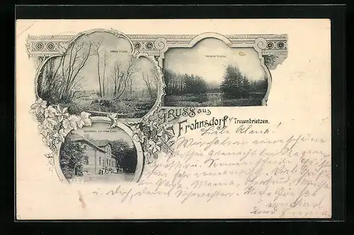 AK Frohnsdorf b. Treuenbrietzen, Gasthaus zur alten Eiche, Vordere und Hintere Walke