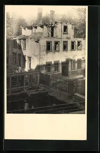 Foto-AK Erfurt, Abrissarbeiten in Venedig