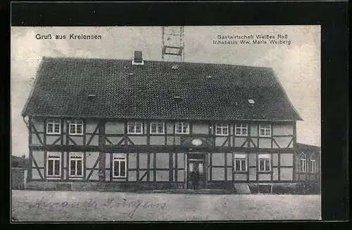 AK Kreiensen, Gasthaus Weisses Ross von Wwe. Marie Werberg - Strassenansicht