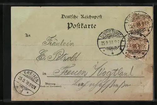 Mondschein-AK Neustadt /Meckl., Villa Podein, Schloss, Reichspost, Technikum