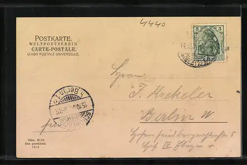 AK Rheine, Partie in der Bahnhofstrasse mit Hotel Hartmann