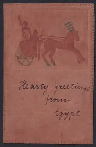 Leder-AK Ägyptischer Streitwagen