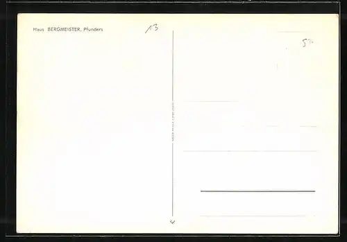 AK Pfunders, Hotel-Pension Haus Bergmeister