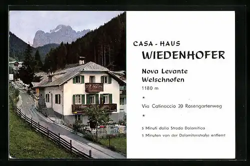 AK Welschnofen, Hotel Haus Wiedenhofer